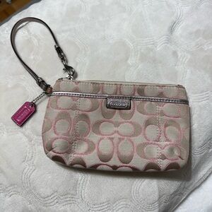 Coach Beige and Pink Wristlet